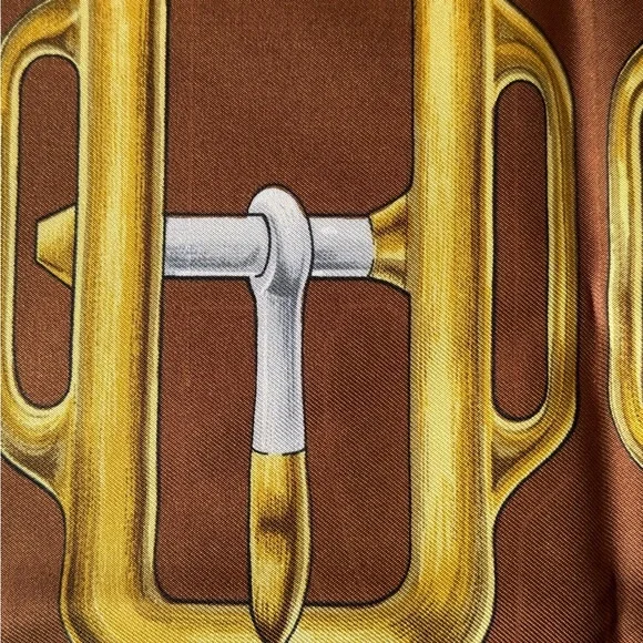 Vintage Hermes Bouclerie d'Attelage 100% Silk Scarf, Carre 90 F de La Perriere - Picture 4 of 10